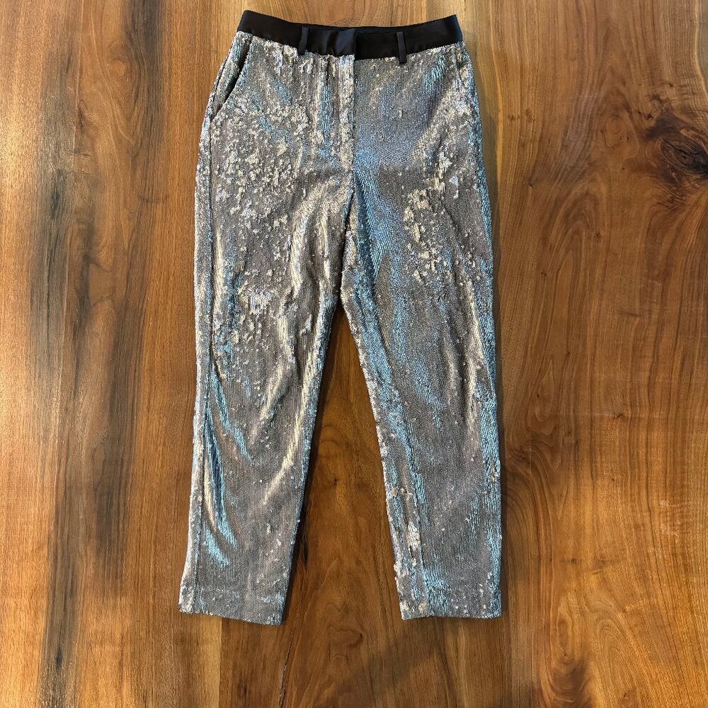 All Saints Leigh silver sequin pants size US 6